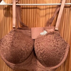 Aerie blush pink mauve bra with lace detail 36D